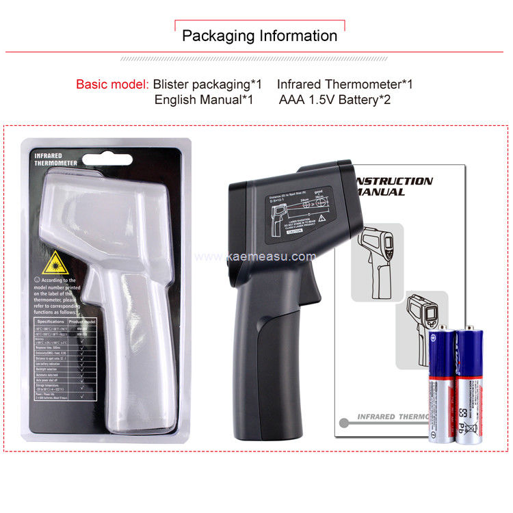 Kaemeasu 550°C Wysokiej Precyzji Thermo Temper Gun Infrared Do Oleju / Lodu / Topalni / Grilla
