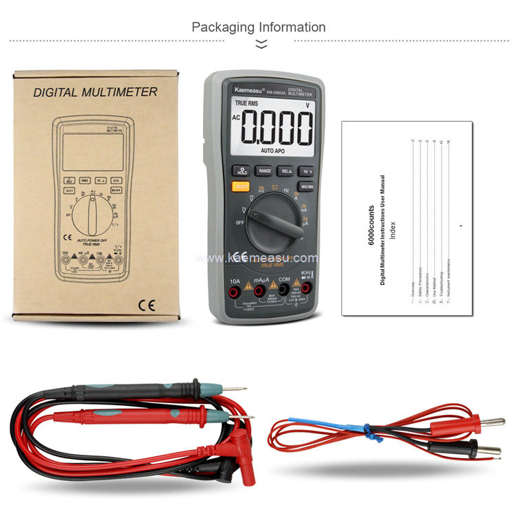 Kaemeasu 03A Wysokiej Precyzji Multimetr Cyfrowy 6000 Liczy Automatyczny Zakres 1000V AC DC Smart Multimeter
