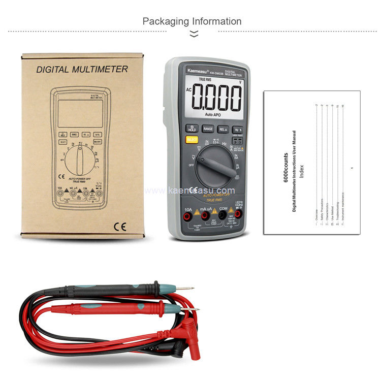 Kaemeasu 03B Przemysłowy Multimetr Elektroniczny Wysokiej Precyzji Inteligentny Antyburnowy 1000V AC DC Digital Multimeter