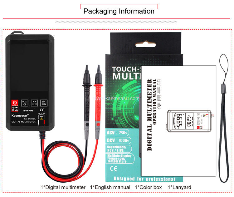 Kaemeasu 06A DC AC Miernik napięcia Mini Pocket Multimetro 2 Pcs AAA Akumulator