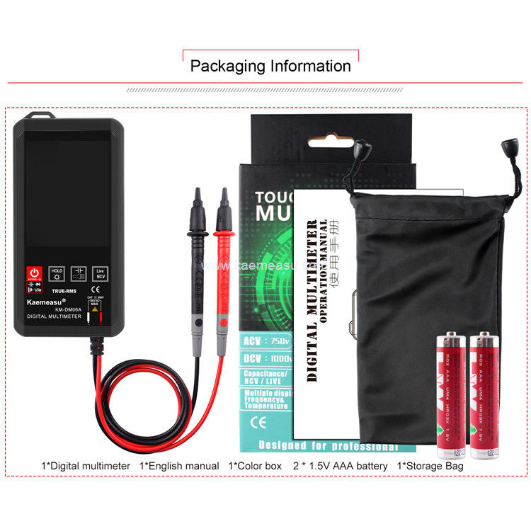 Kaemeasu EBTN Display Touch Screen Digital Multimeter 6000 Counts Multimetro Detektor napięcia