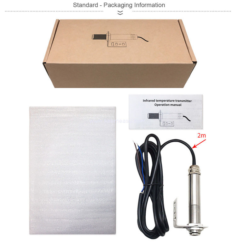 kaemeasu 304 Stainless Steel Infrared Temperature Sensor Bezkontaktowy Przemysłowy Monitoring Temperatury -20~300°C