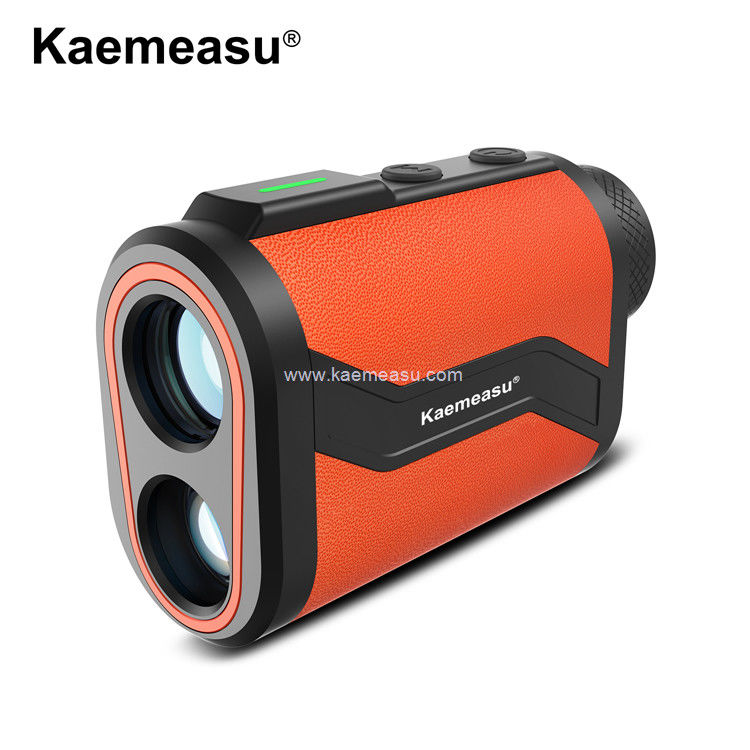 Kaemeasu Golf Rangefinder 6.5X Aluminiowy skórzany łupek Laserowy odczyt odległości z funkcją magnesową zamknięcia słupka flagi MAL600