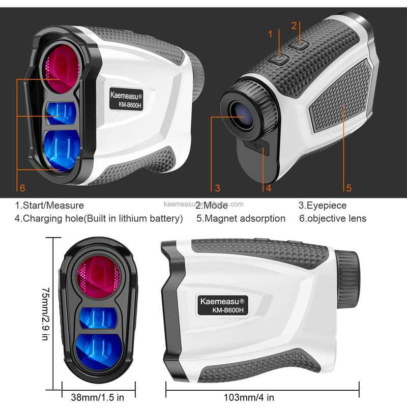 kaemeasu Ręczny ładowalny OEM Łowniczy Golf Laserowy Miernik Z Adsorpcją Magnetową 450M/600M/800M/1000M