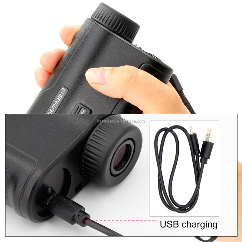 Teleskop Laser Rangefinder Przenośny ładowarka USB Laserowa Odległość Meter Monocular Golf Polowanie odległość 600M/656Yd