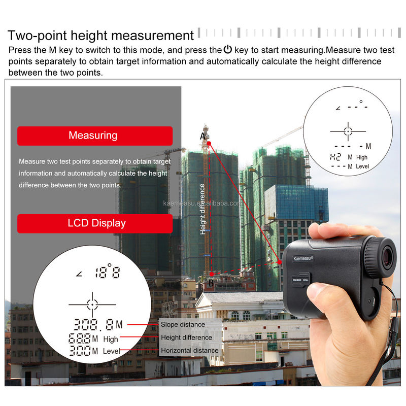 Teleskop Laser Rangefinder Przenośny ładowarka USB Laserowa Odległość Meter Monocular Golf Polowanie odległość 600M/656Yd