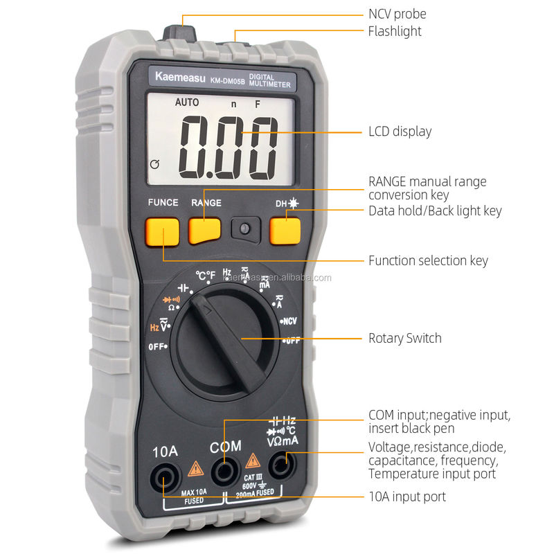 Mini przenośny wielowymiarowy tester napięcia i prądu NCV elektryczny inteligentny cyfrowy wielowymiarowy z wskaźnikiem niskiej baterii