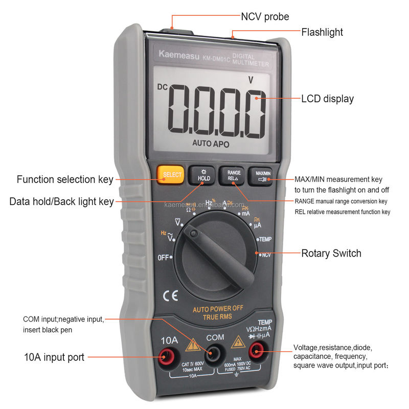 OEM ODM Digital multi tester T-rms elektroniczny multimeter Ncv Ohm Hz Tester avometer Mini Przenośny multimeter na sprzedaż