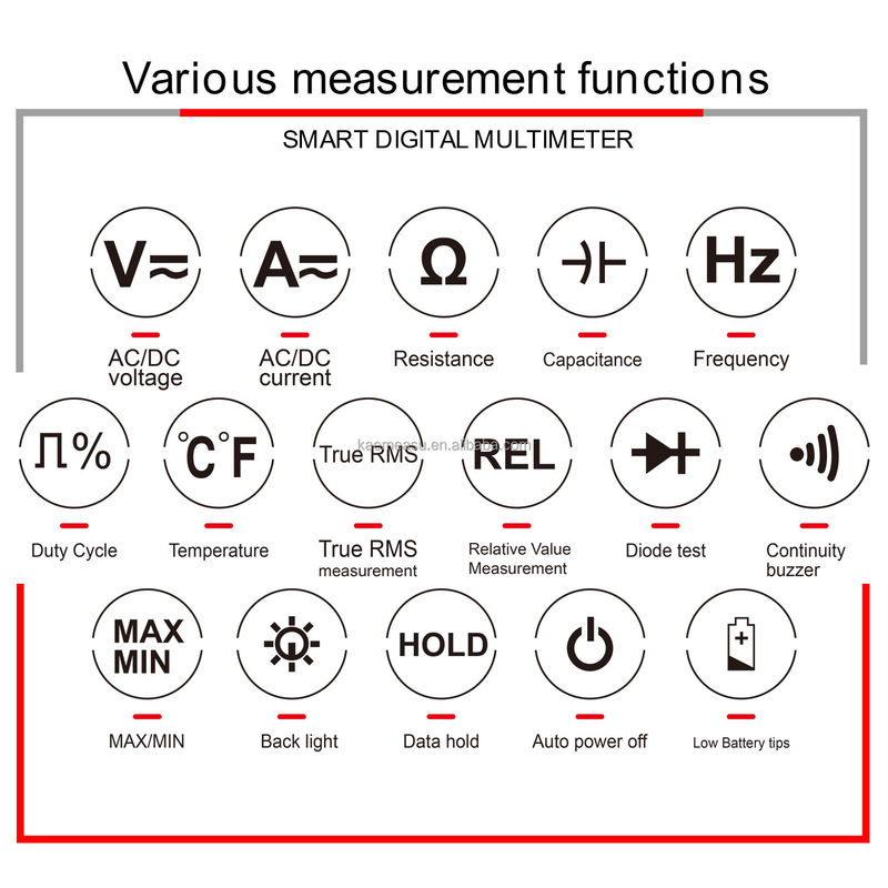 Cyfrowe multimetry Autorange 1000V Miernik napięcia Prawdziwy test diody LED RMS Multimetro Smart Multimeter