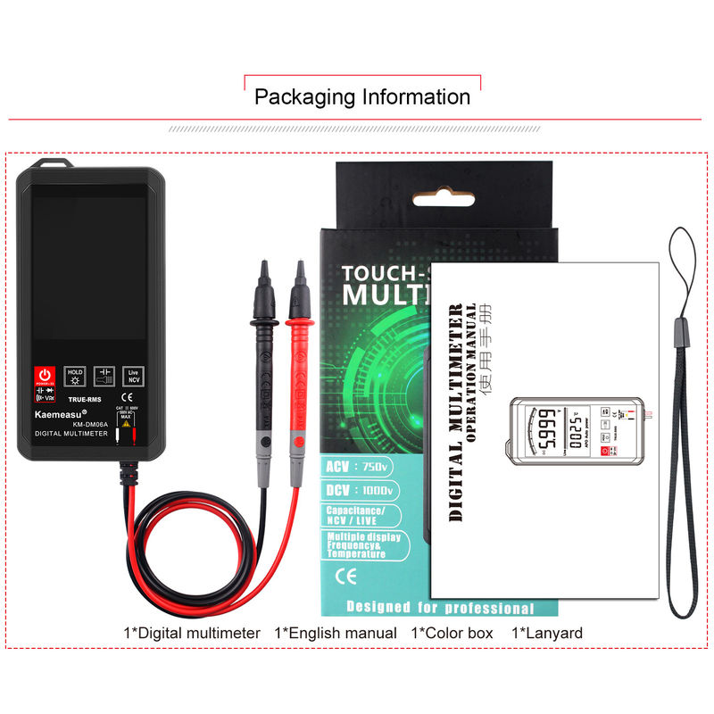 EBTN Display Touch Digital Multimeter 6000 Count Digital Multimeter Ncv Funkcja Neutralna Przetestowanie drutu na żywo Digital Multimeter