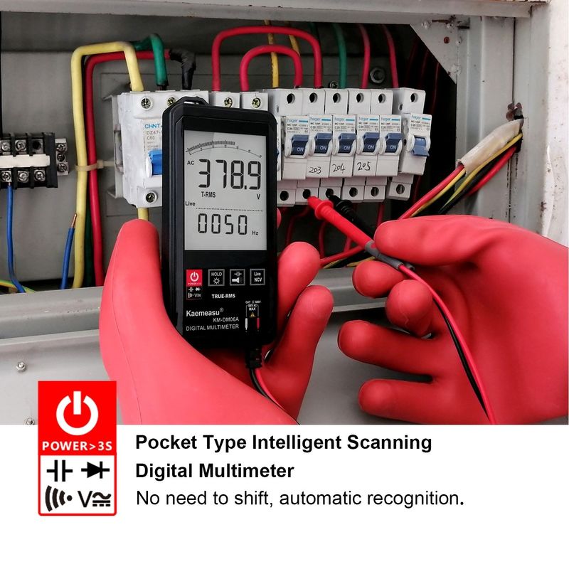 Duży ekran Auto Range Touch Digital Multimeter True RMS Digital Multimeter AC DC Voltage Mini Pocket Multimeter