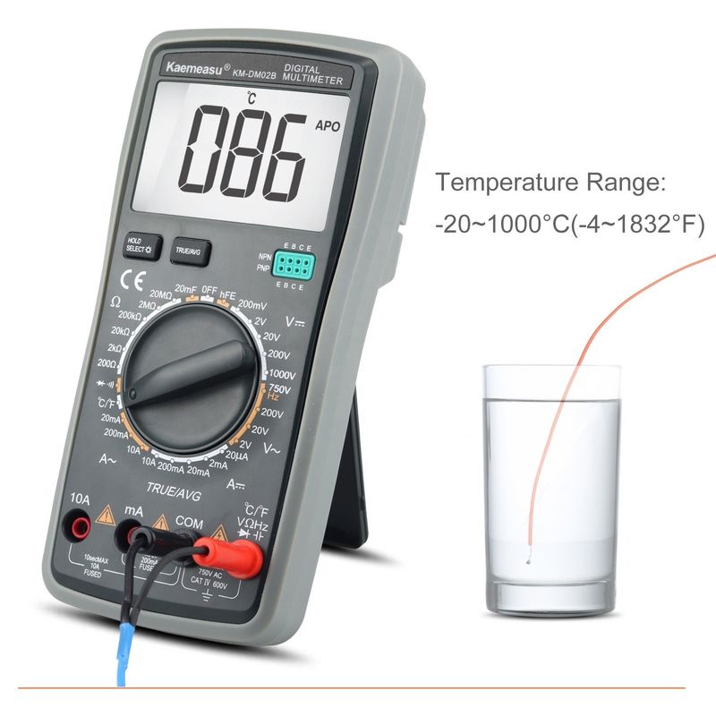 Wysokiej precyzji antyburnowy 1000V Multimetry cyfrowe Ekran LCD Voltmeter Prawdziwa funkcja RMS Multimeter z sondą temperatury