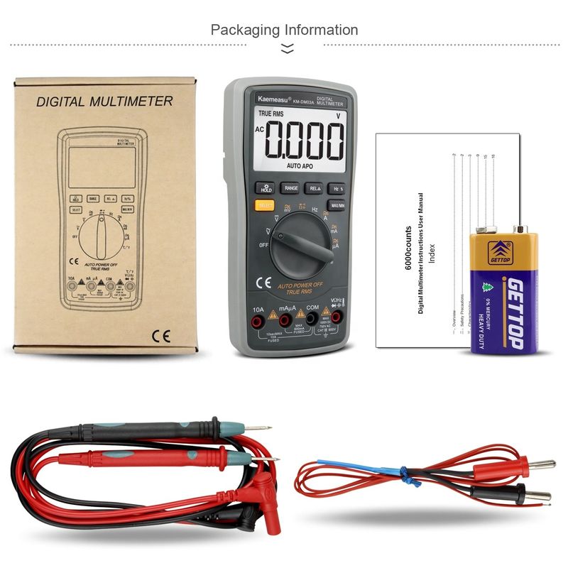 03A Przemysłowy wysokiej precyzji inteligentny cyfrowy multimetr autorange NCV 1000V AC DC Multimeter inteligentny cyfrowy multimeter