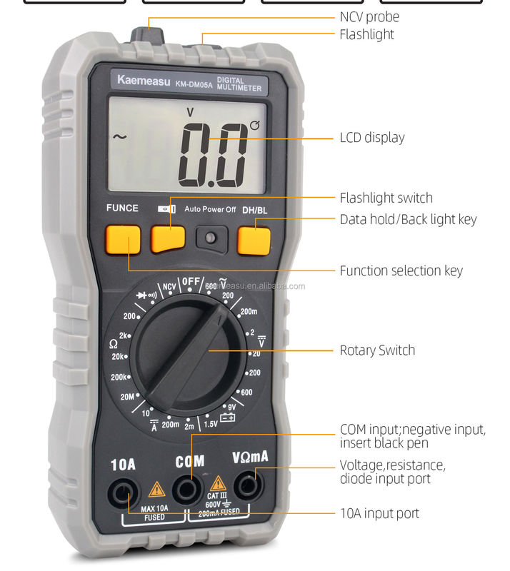 Kieszonkowy wielofunkcyjny elektryk Universalne przyrządy naprawy liczników napięcia, prądu i oporu NCV cyfrowy multimeter