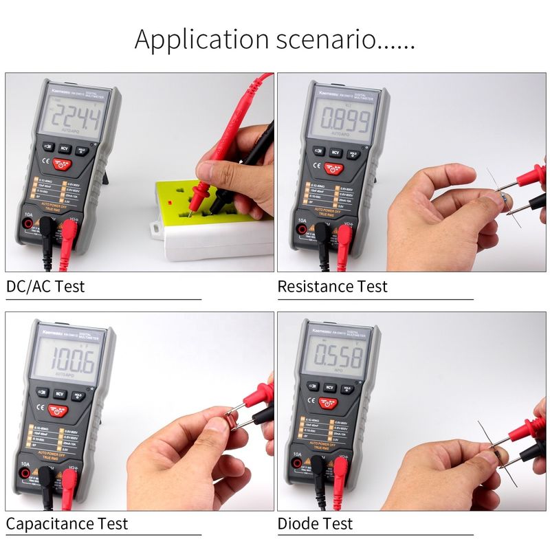 Automatyczny wielofunkcyjny wielofunkcyjny tester Elektryczny inteligentny Voltmeter Multimetry cyfrowe do pomiaru zakresu napięcia 6V-1000V