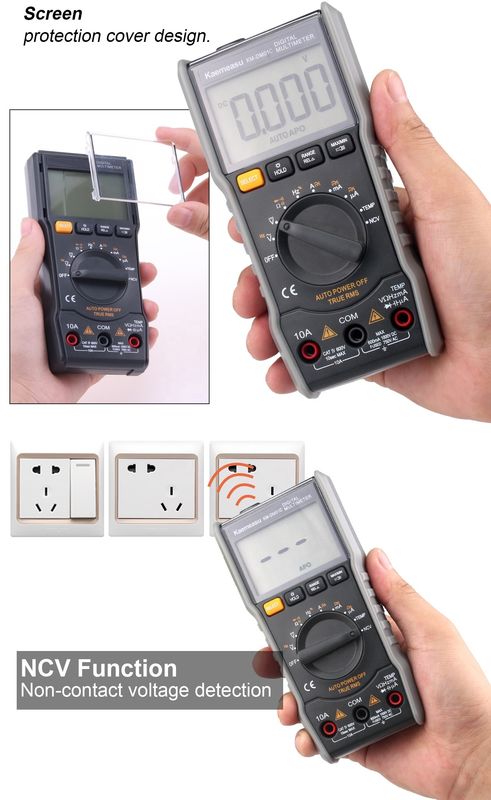 Przeciwspalenie elektryczny multimeter True-rms Ncv Ohm Hz Tester Smart Digital Multimeter z sondą temperatury
