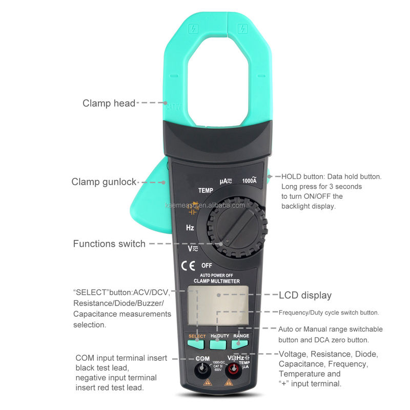 6000 Liczy Multimeter prądu Ac Dc Aneng Mierniki napięcia Klampy Multimeter Cyfrowe Klampy Mierniki