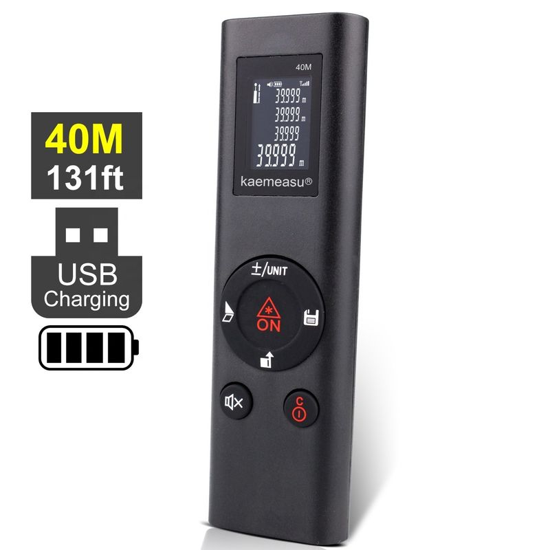 40m Mini Ręczny USB Ładowalny Laserowy Miernik Odległości Wysokiej Precyzji Infraczerwony Elektroniczny Ruler Laserowy Miernik Odległości