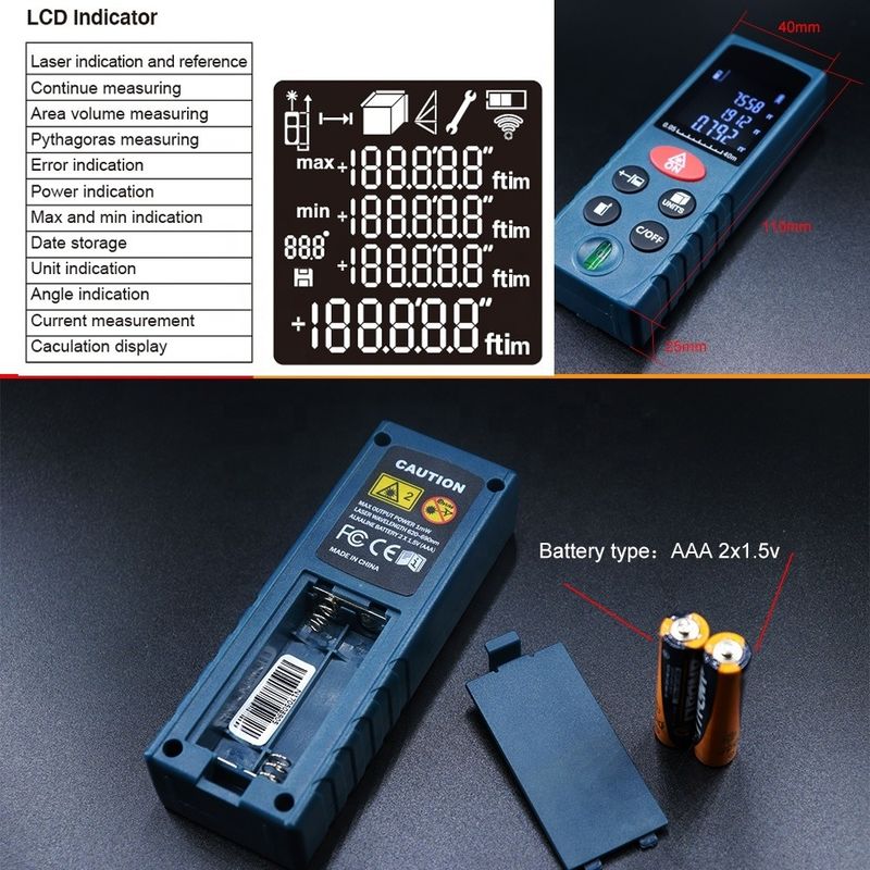OEM ODM Mini Ręczny Laserowy Miernik Odległości Narzędzia pomiarowe Elektroniczny Ruler Cyfrowy Laserowy Miernik Odległości na sprzedaż