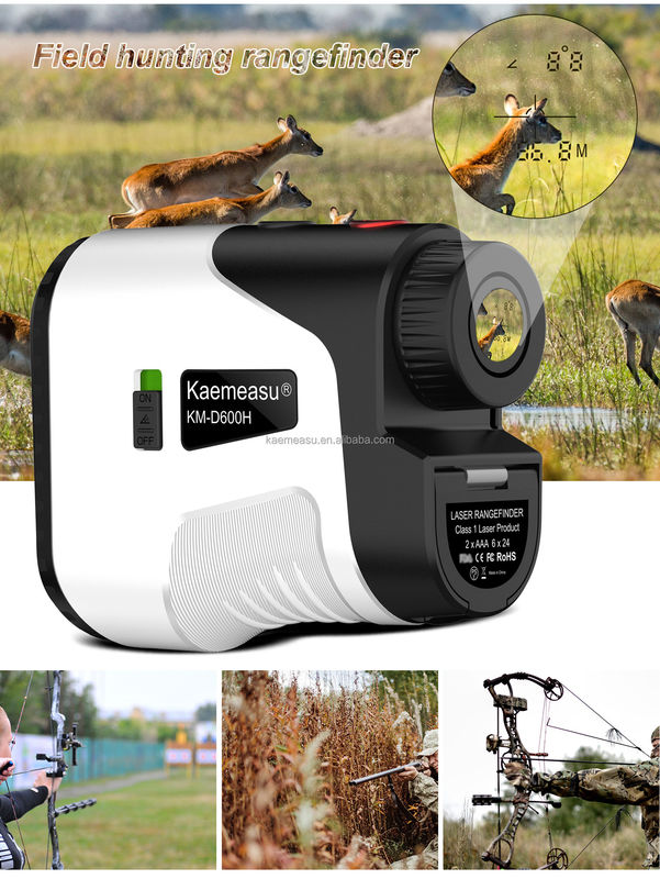 D600m Laserowy miernik odległości Meter odległości Golf Polowanie Przemysłowe pomiary na zewnątrz Wykorzystanie miernika odległości Polowanie